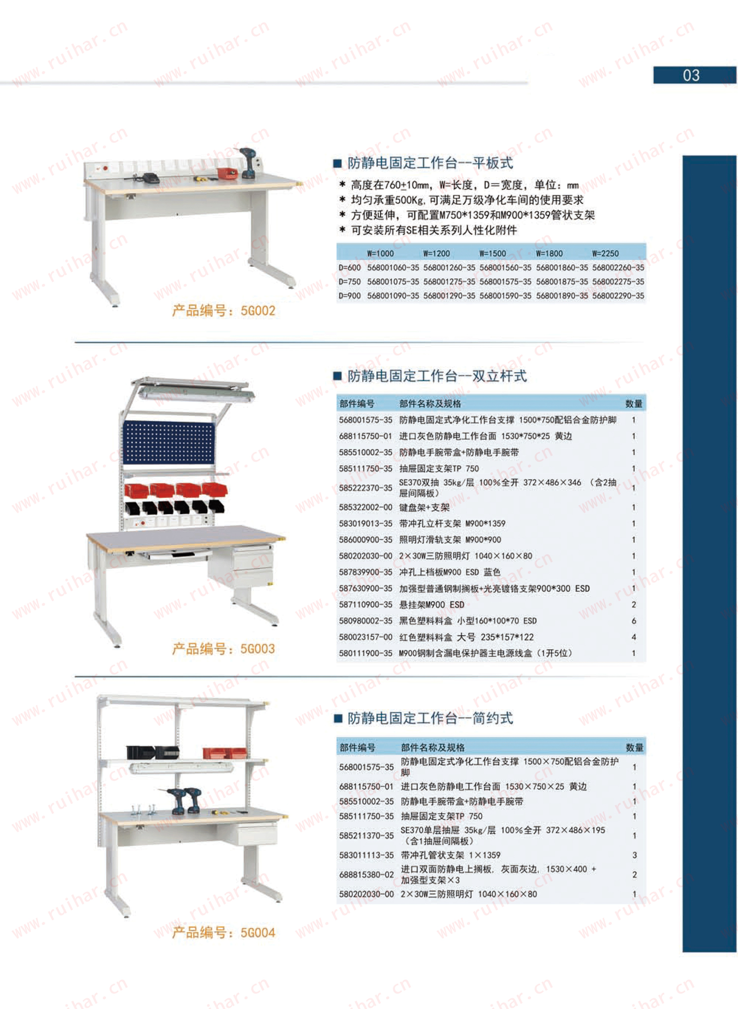 固定式防靜電式作臺，SEG-08-A，SEG-08-B，SEG-08-C，SEG-08-D，森億