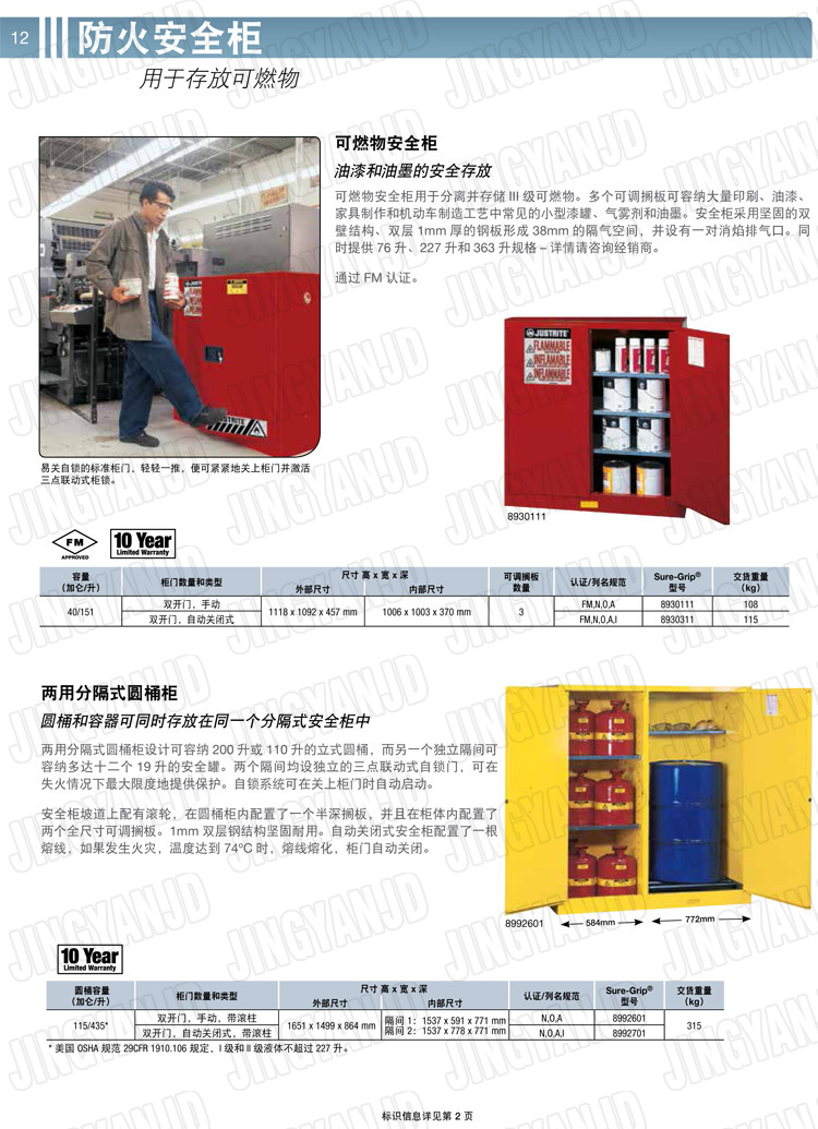 美國杰斯瑞特，防火安全柜，justrite防火柜，justrite安全柜，防爆柜justrite，8913201，4M9428