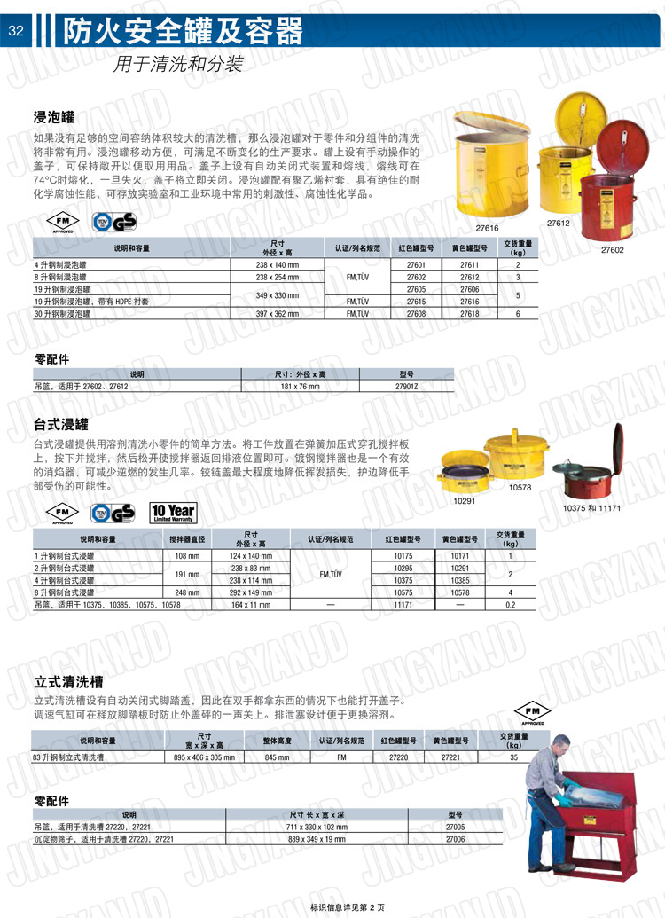 美國杰斯瑞特，justrite，臺式浸泡罐，立式清洗槽，清洗罐