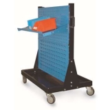 移動型雙面物料架960×610×1110mm(2方孔2百葉)，KM-2222