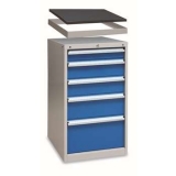單軌工具柜帶頂框565×580×1000mm(5抽屜帶頂框50mm高)，XB90AN-5SG